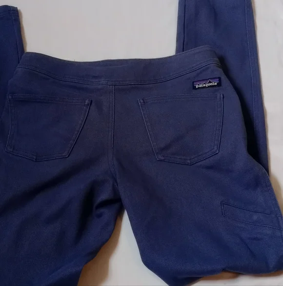 Patagonia Blue Slim Straight Pants Organic Cotton Stretch Size 4 - Picture 14 of 14
